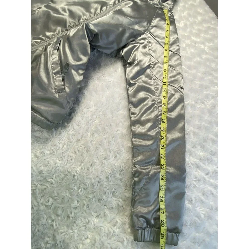 Columbia Convert Boardwear Jacket Women Large Gray Silver Zip Pockets Drawstring - Picture 6 of 15